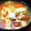 簡単鮮やか☆ブロッコリーの芯入り玉子スープ